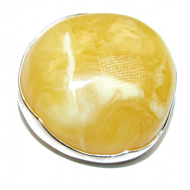 Incredible Beauty Natural Baltic Butterscotch Amber .925 Sterling Silver handmade Pendant Brooch