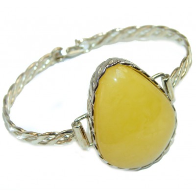Huge Genuine Butterscotch Baltic Amber .925 Sterling Silver handcrafted Bracelet / Cuff