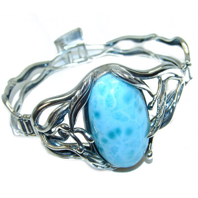 Caribbean Sky best quality Blue Larimar .925 Sterling Silver handcrafted Bracelet