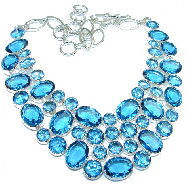 One of the kind Nature inspired Sublime Blue Quartz Silver handmade necklace