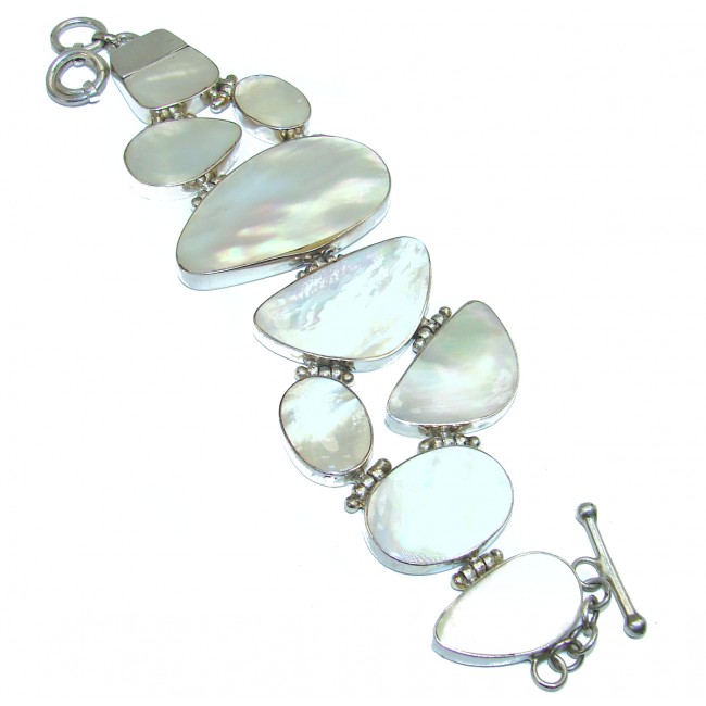 Large Fantastic Blister Pearl .925 Silver handmade Bracelet