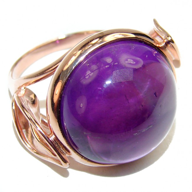 Purple Beauty 18.5 carat Amethyst 18K Rose Gold over .925 Sterling Silver Ring size 7 1/2