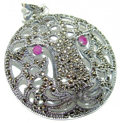 Autehntic Ruby La Panther .925 Sterling Silver handmade Pendant