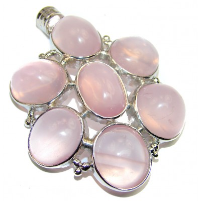 Excellent quality ROSE QUARTZ .925 Sterling Silver handcrafted pendant