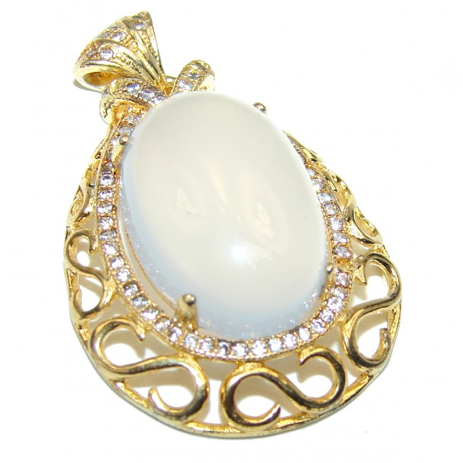 Natural huge best quality Chalcedony Agate .925 Sterling Silver handmade Pendant