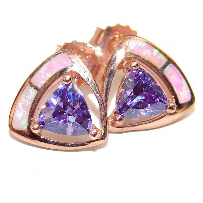 Exclusive natural Amethyst Opal .925 Sterling Silver handcrafted Earrings