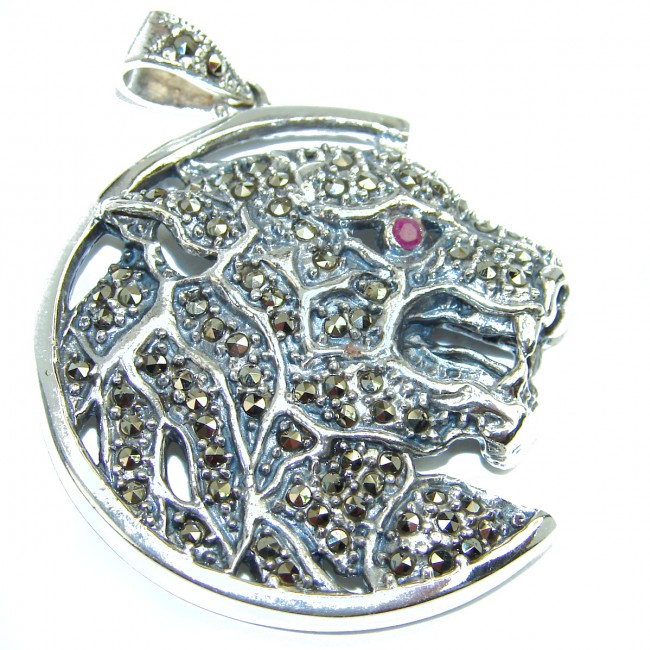 Authentic Ruby La Panther .925 Sterling Silver handmade Pendant