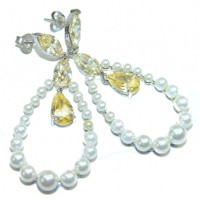 Sublime Beauty Pearl .925 Sterling Silver handcrafted Earrings