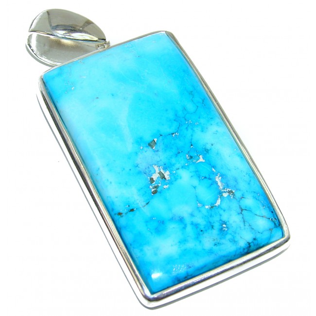One of a kind Precious Sleeping Beauty Turquoise .925 Sterling Silver handmade pendant