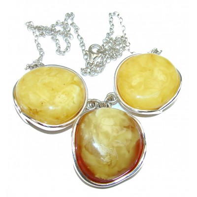 Dazzling Natural Butterscotch Baltic Amber .925 Sterling Silver handcrafted necklace
