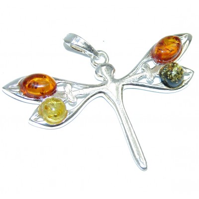 Dragonfly Baltic Polish Amber .925 Sterling Silver handcrafted Pendant