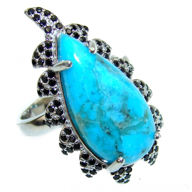 Authentic Turquoise .925 Sterling Silver ring; s. 5 1/2
