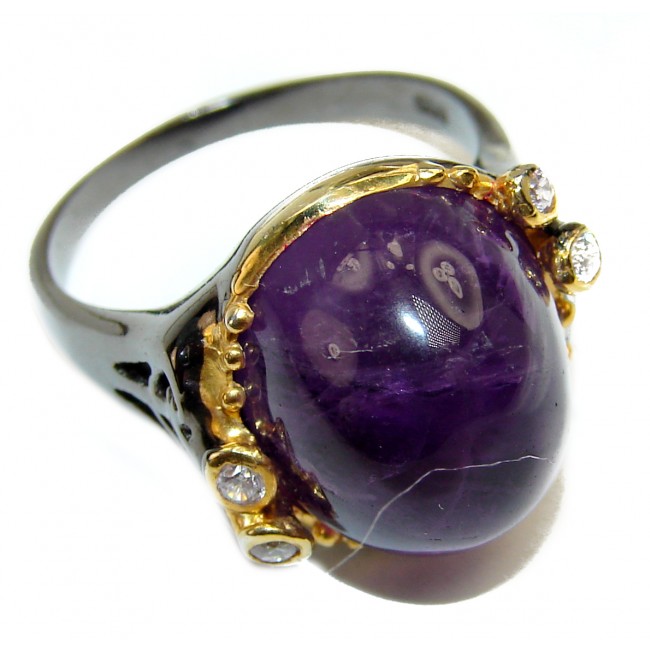 Purple Beauty 11.5 carat Amethyst 18K Rose Gold over .925 Sterling Silver Ring size 8 3/4