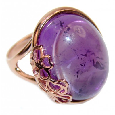 Purple Beauty 18.5 carat Amethyst 18K Rose Gold over .925 Sterling Silver Ring size 8