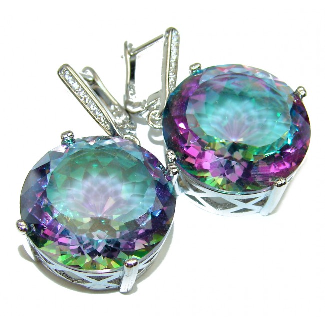 Mystical Eye Rainbow Magic Topaz .925 Sterling Silver earrings