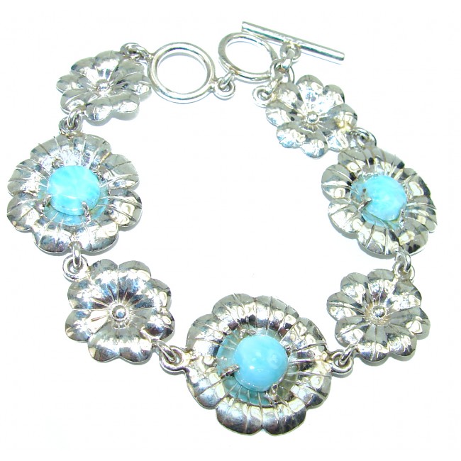 Caribbean Dream best quality Blue Larimar .925 Sterling Silver handcrafted Bracelet