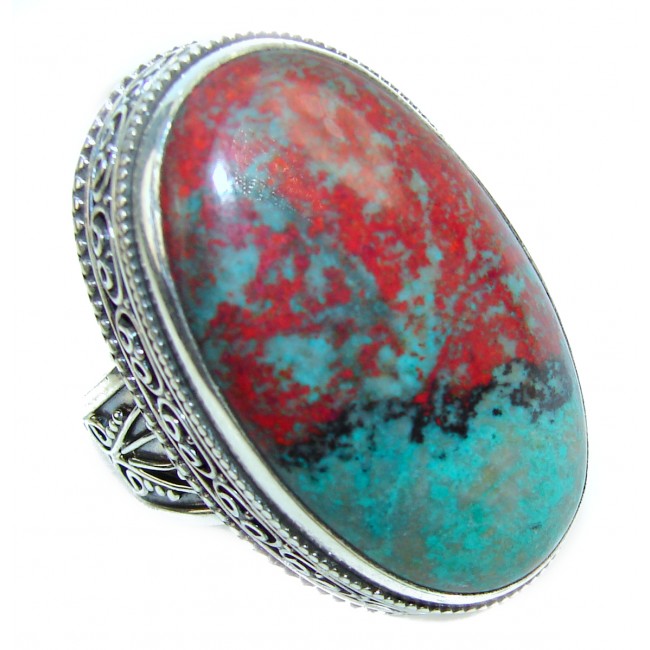 huge Sonora Jasper .925 Sterling Silver handcrafted Ring size 8 1/2