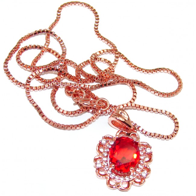 Incredible quality created Ruby .925 Sterling Silver necklace