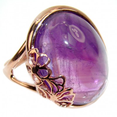 Purple Beauty 11.5 carat Amethyst 18K Rose Gold over .925 Sterling Silver Ring size 8