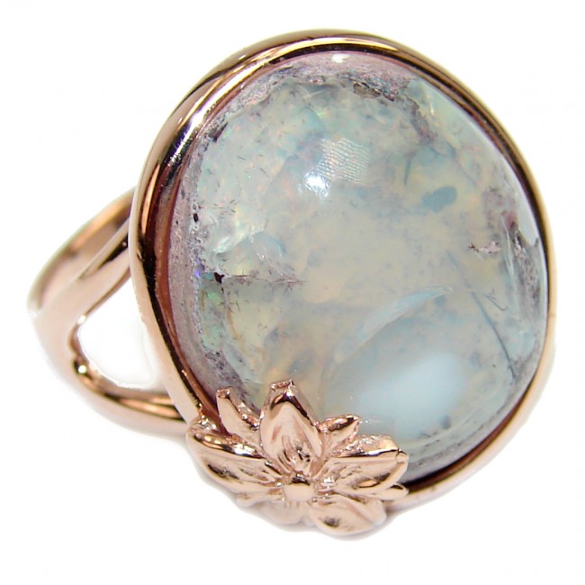 Superior quality Mexican Opal 18k Gold over .925 Sterling Silver handcrafted Ring size 9