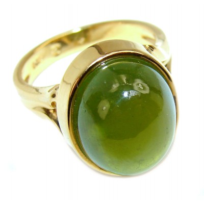 Authentic 8.5ctw Green Tourmaline .925 Sterling Silver brilliantly handcrafted ring s. 5 1/4
