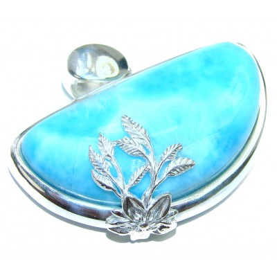 My own piece of haven Precious Blue Larimar .925 Sterling Silver handmade pendant