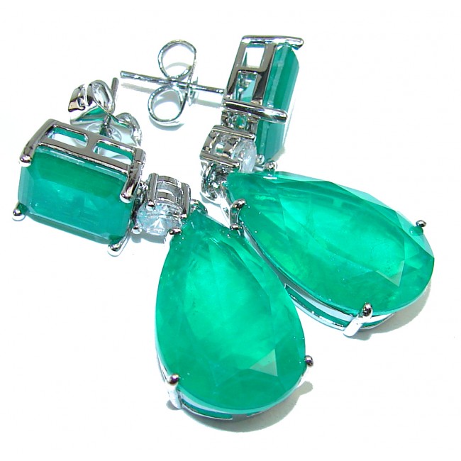 Sublime Orange Emerald black rhodium over .925 Sterling Silver handmade earrings