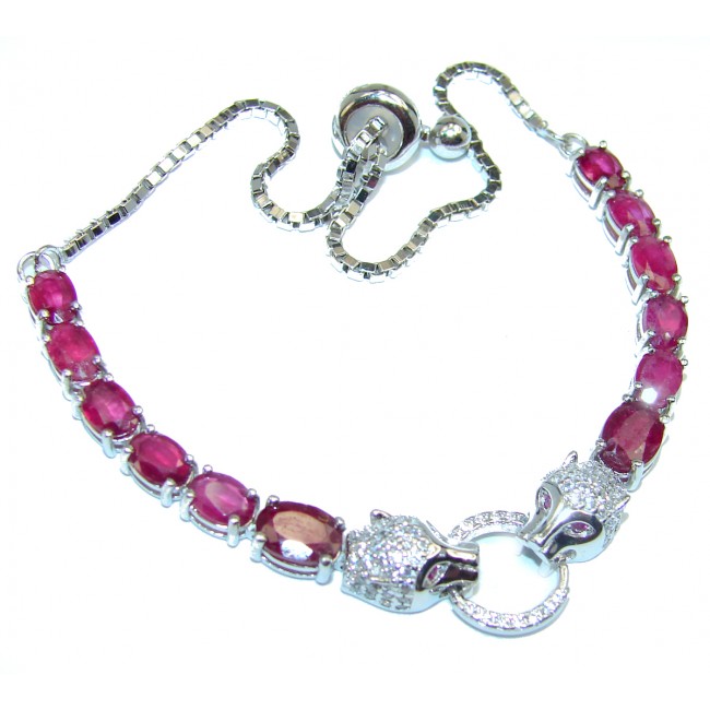 Precious Panther Ruby .925 Sterling Silver handcrafted Bracelet