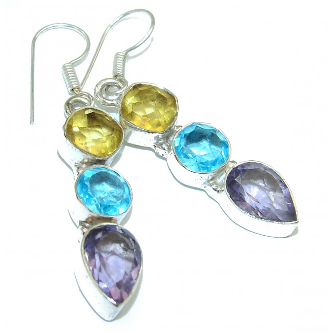 Authentic Multigem .925 Sterling Silver handcrafted earrings
