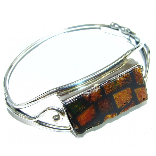 Excellent Quality Mosaic Baltic Amber .925 Sterling Silver entirely handcrafted Bracelet