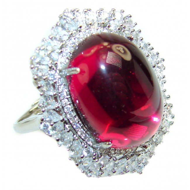 Most incredible Ruby .925 Sterling Silver handmade Cocktail Ring s. 10
