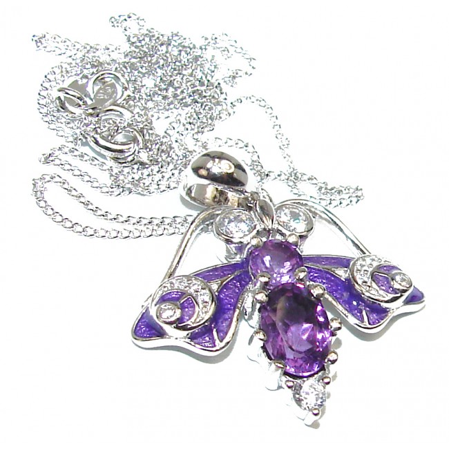 Purple Bee Amethyst .925 Sterling Silver necklace