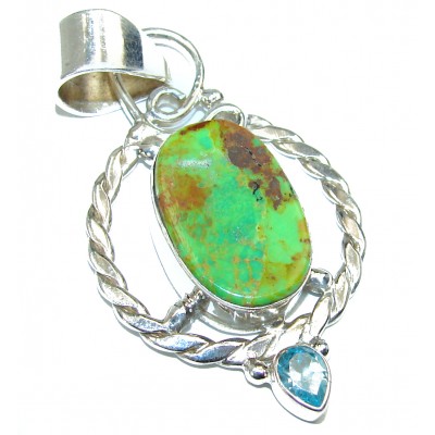 Great Beauty Copper Turquoise .925 Sterling Silver handcrafted Pendant