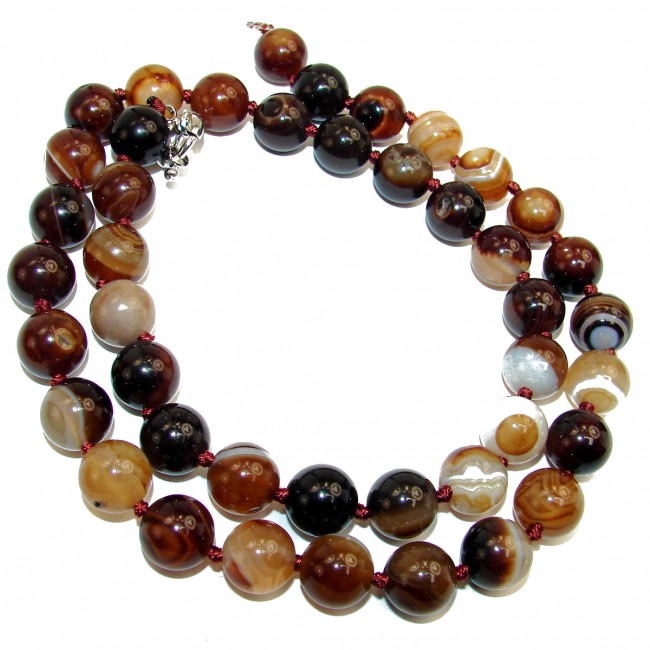 65.9 grams Rare and Unusual Botswana Agate Beads NECKLACE