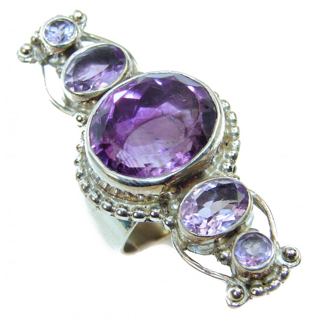 Purple Beauty 11.5 carat Amethyst .925 Sterling Silver Ring size 6