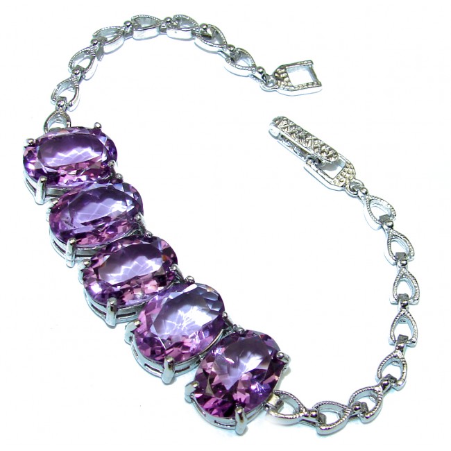 Stunning Rough Amethyst .925 Sterling Silver handcrafted Bracelet