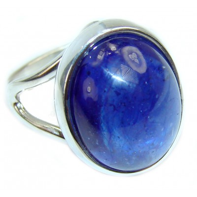 Royal quality unique Sapphire .925 Sterling Silver handcrafted Ring size 8 1/4