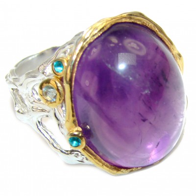 Purple Beauty 28.5 carat authentic Amethyst .925 Sterling Silver Ring size 7