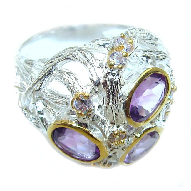 Purple Beauty 18.5 carat authentic Amethyst .925 Sterling Silver Ring size 7