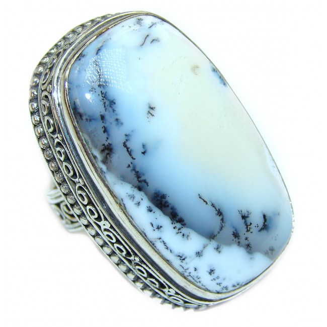 Top Quality Dendritic Agate .925 Sterling Silver hancrafted Ring s. 6 1/4