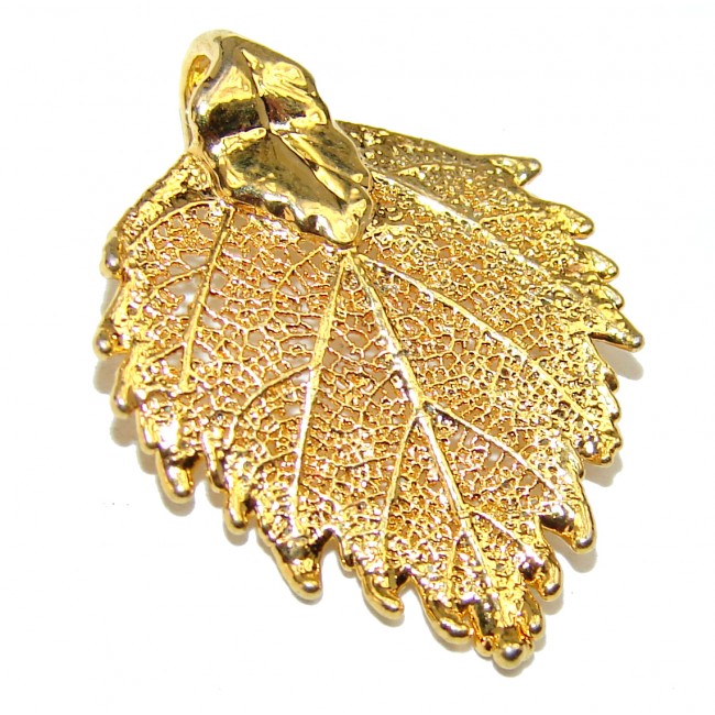 Golden LEAF .925 Sterling Silver handmade Pendant