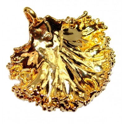 Golden LEAF .925 Sterling Silver handmade Pendant
