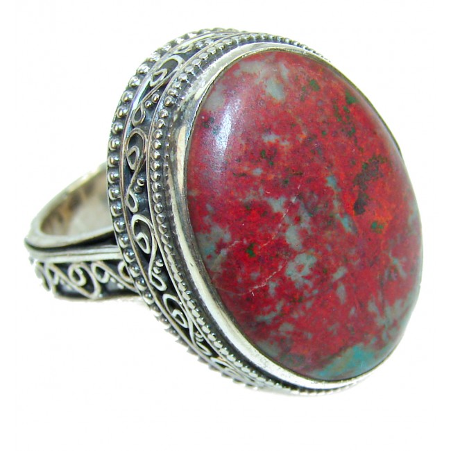 huge Sonora Jasper .925 Sterling Silver handcrafted Ring size 9