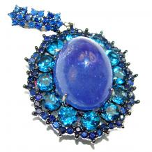 Authentic African  Tanzanite Sapphire .925 Sterling Silver handmade pendant
