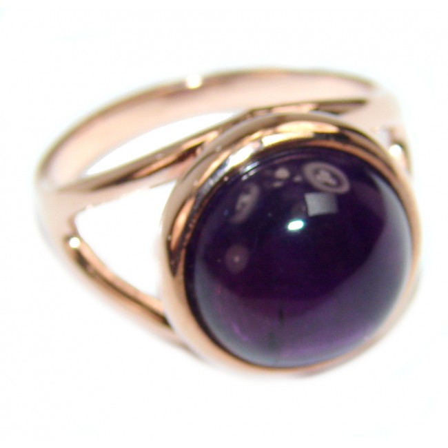 Purple Beauty 8.5 carat Amethyst 18K Rose Gold over .925 Sterling Silver Ring size 7