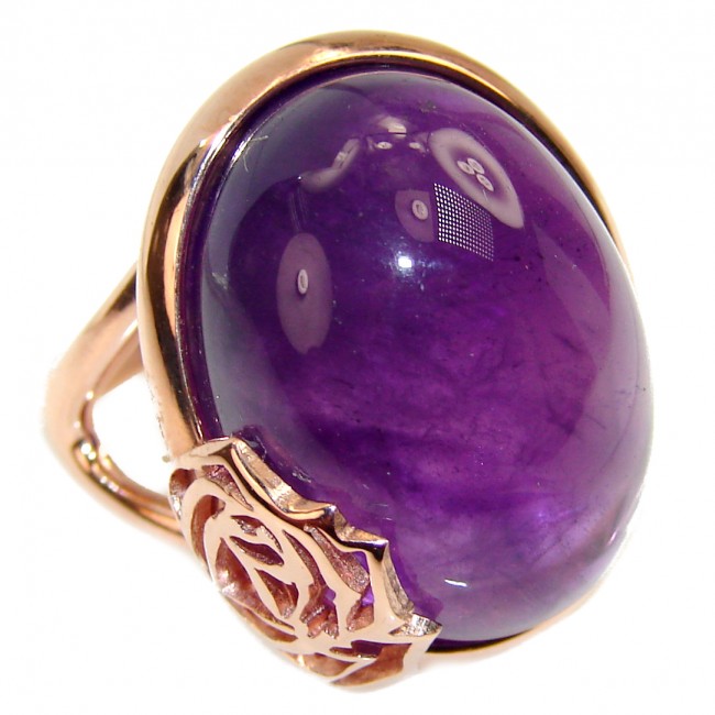Purple Beauty 10.5 carat Amethyst 18K Rose Gold over .925 Sterling Silver Ring size 7 1/4