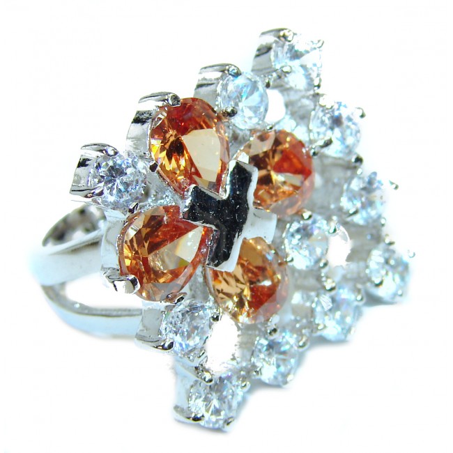 Best quality Golden Quartz .925 Sterling Silver handcrafted Ring Size 7