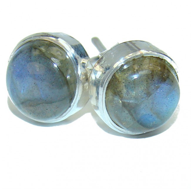 Natural Blue Labradorite Sterling Silver stud earrings