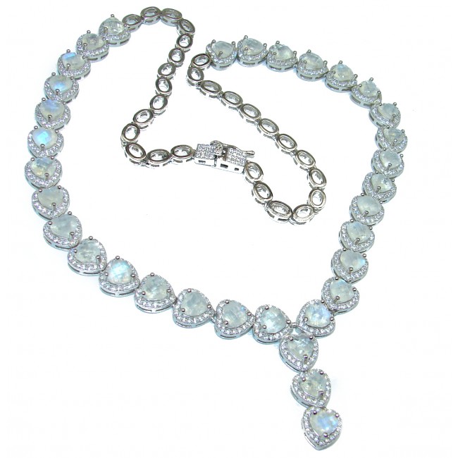 Blue Cascade authentic Moonstone .925 Sterling Silver handcrafted necklace