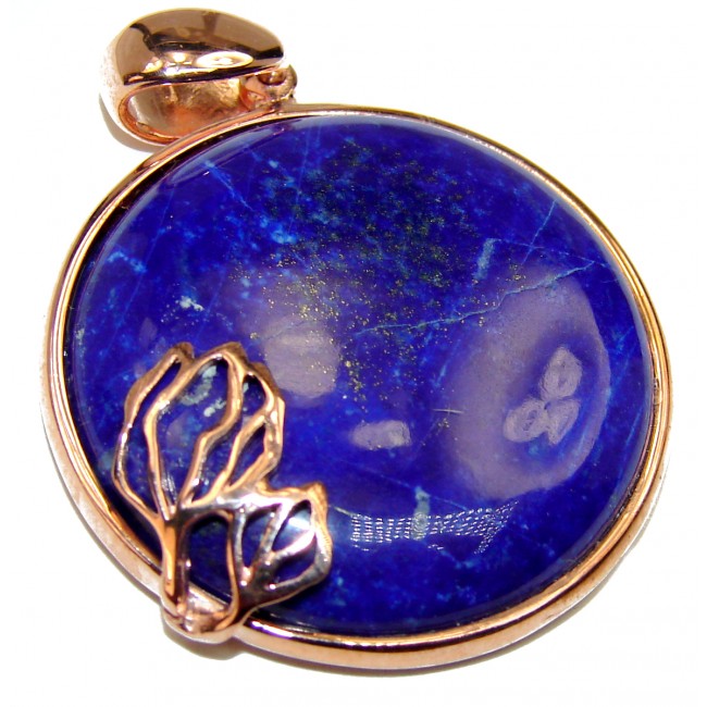 Perfect Afgan Lapis Lazuli 18K Gold over .925 Sterling Silver handcrafted Pendant